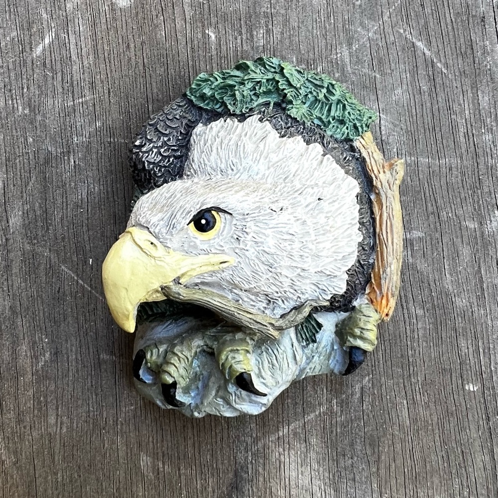 Vintage 90s Bald Eagle Ceramic Refrigerator Magnet